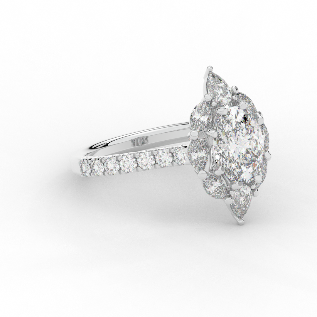 2.75CT.TW OVAL LAB DIAMOND HALO ENGAGEMENT RING - Nazarelle