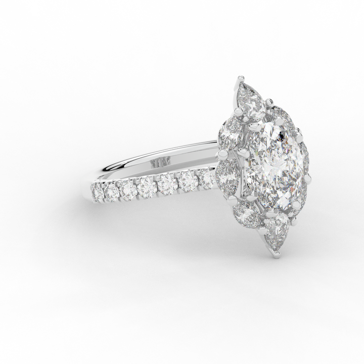 2.75CT.TW OVAL LAB DIAMOND HALO ENGAGEMENT RING - Nazarelle