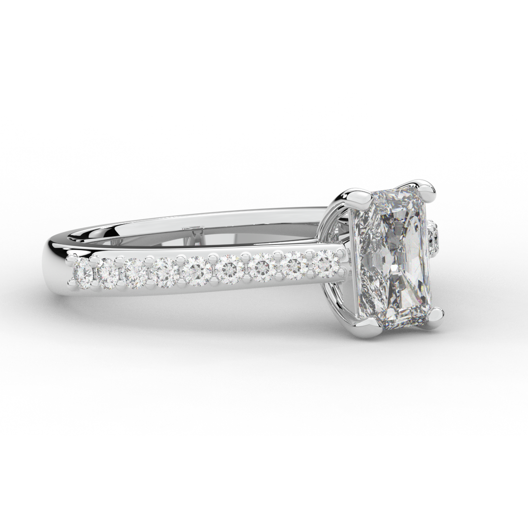 1.25CT.TW RADIANT LAB DIAMOND SOLITAIRE ENGAGEMENT RING - Nazarelle