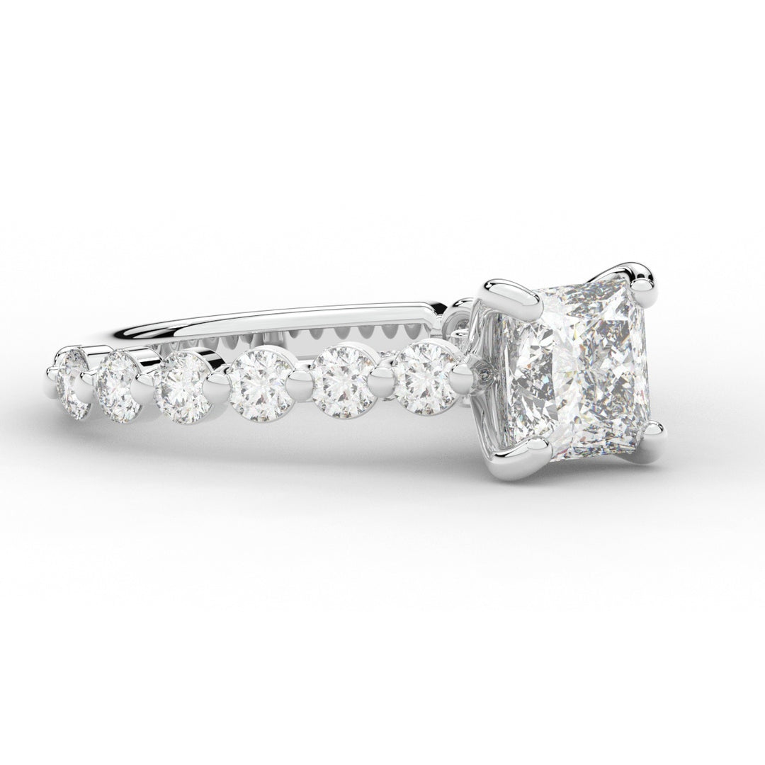 3.90CT.TW PRINCESS LAB DIAMOND ENGAGEMENT RING - Nazarelle