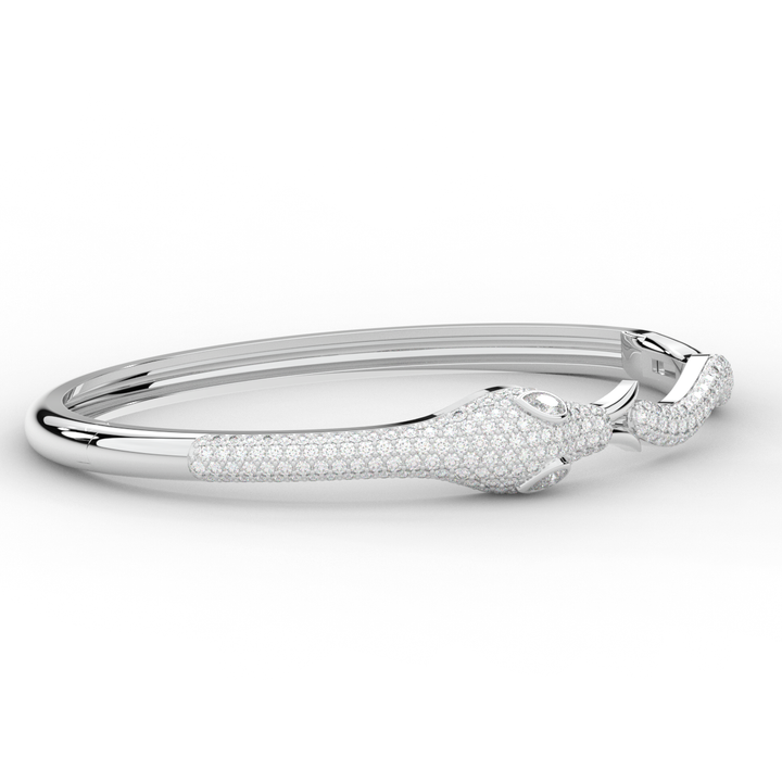2.00CT.TW ROUND AND PEAR LAB DIAMOND SNAKE BANGLE - Nazarelle