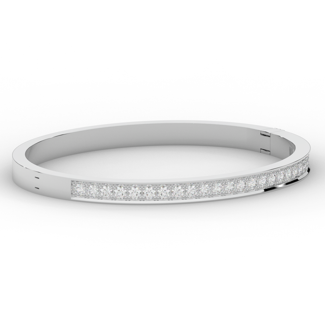 1.25CT.TW ROUND LAB DIAMOND BANGLE - Nazarelle