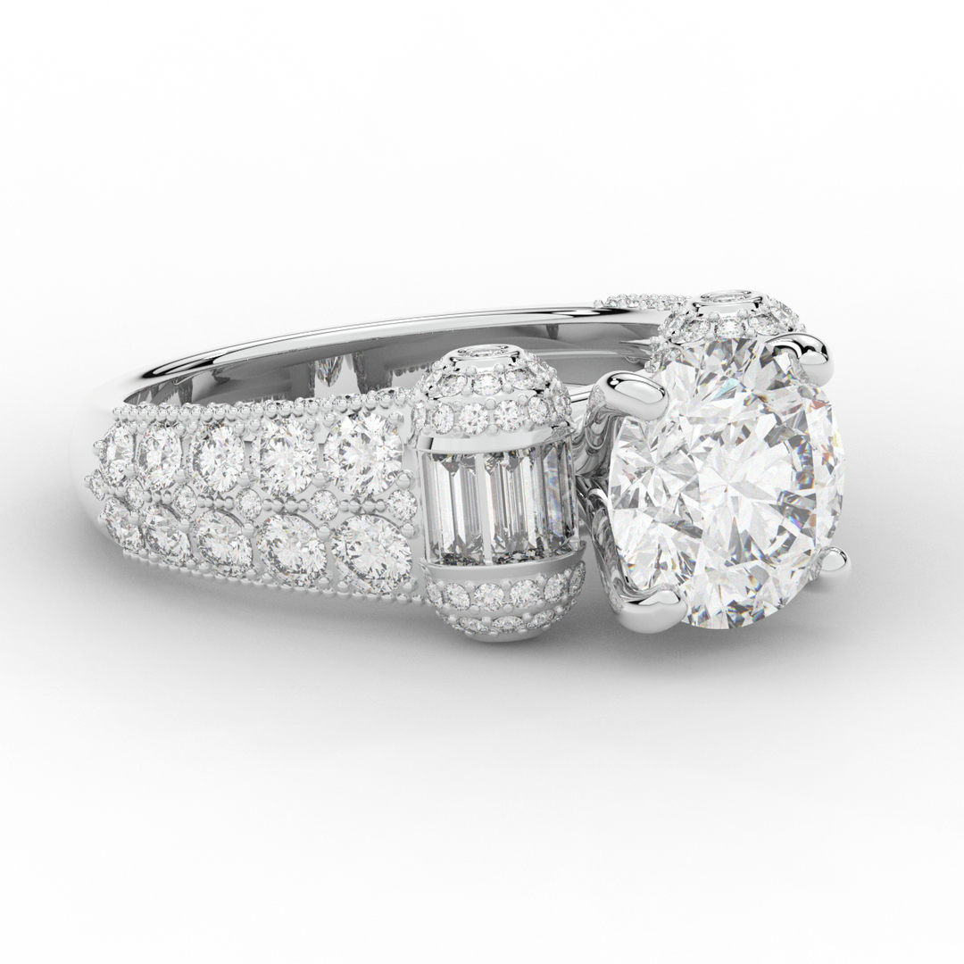4.75CT.TW ROUND LAB DIAMOND ENGAGEMENT RING - Nazarelle