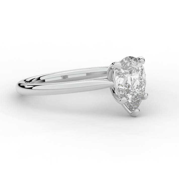 1.00CT PEAR LAB DIAMOND SOLITAIRE ENGAGEMENT RING - Nazarelle