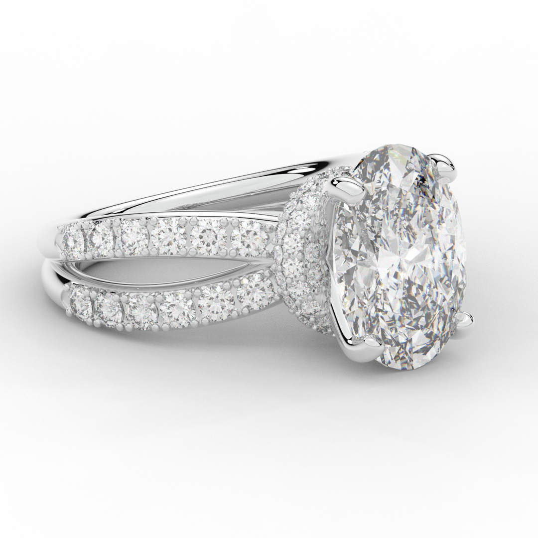6.25CT.TW OVAL LAB DIAMOND ENGAGEMENT RING - Nazarelle