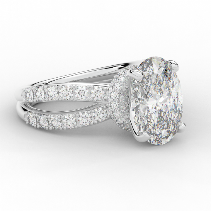 6.25CT.TW OVAL LAB DIAMOND ENGAGEMENT RING - Nazarelle