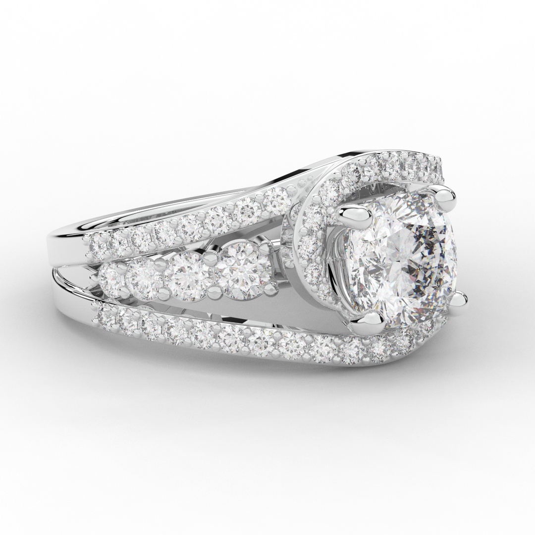 3.30CT.TW CUSHION LAB DIAMOND ENGAGEMENT RING - Nazarelle