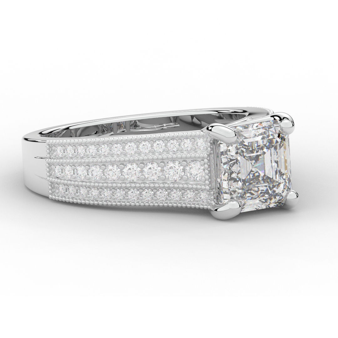 3.55CT.TW ASSCHER LAB DIAMOND ENGAGEMENT RING - Nazarelle