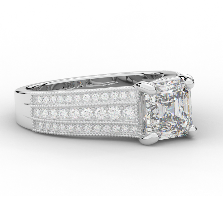 3.55CT.TW ASSCHER LAB DIAMOND ENGAGEMENT RING - Nazarelle