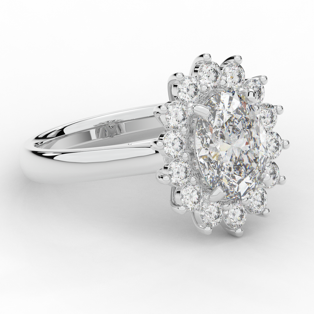 2.65CT.TW OVAL LAB DIAMOND HALO ENGAGEMENT RING - Nazarelle
