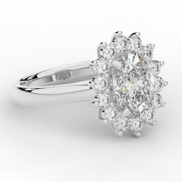 2.65CT.TW OVAL LAB DIAMOND HALO ENGAGEMENT RING - Nazarelle