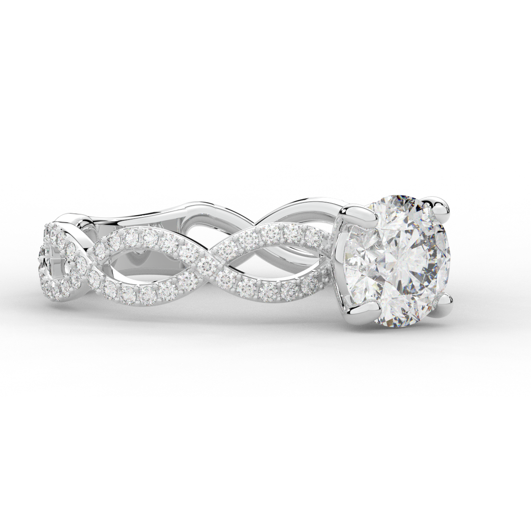 1.30CT.TW ROUND LAB DIAMOND ENGAGEMENT RING - Nazarelle