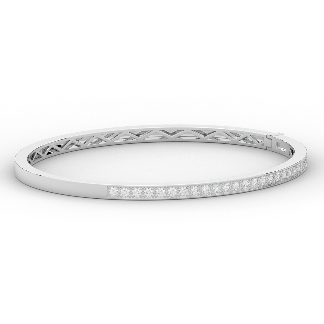 0.90CT.TW ROUND LAB DIAMOND BANGLE - Nazarelle