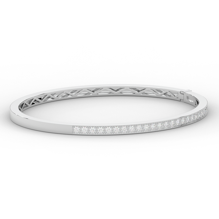 0.90CT.TW ROUND LAB DIAMOND BANGLE - Nazarelle