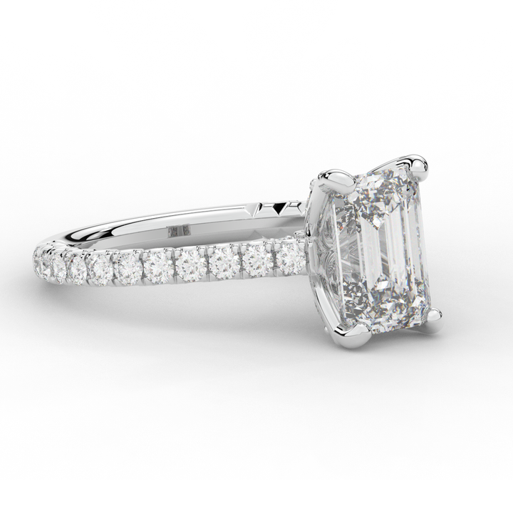 2.70CT.TW EMERALD CUT LAB DIAMOND SOLITAIRE ENGAGEMENT RING - Nazarelle