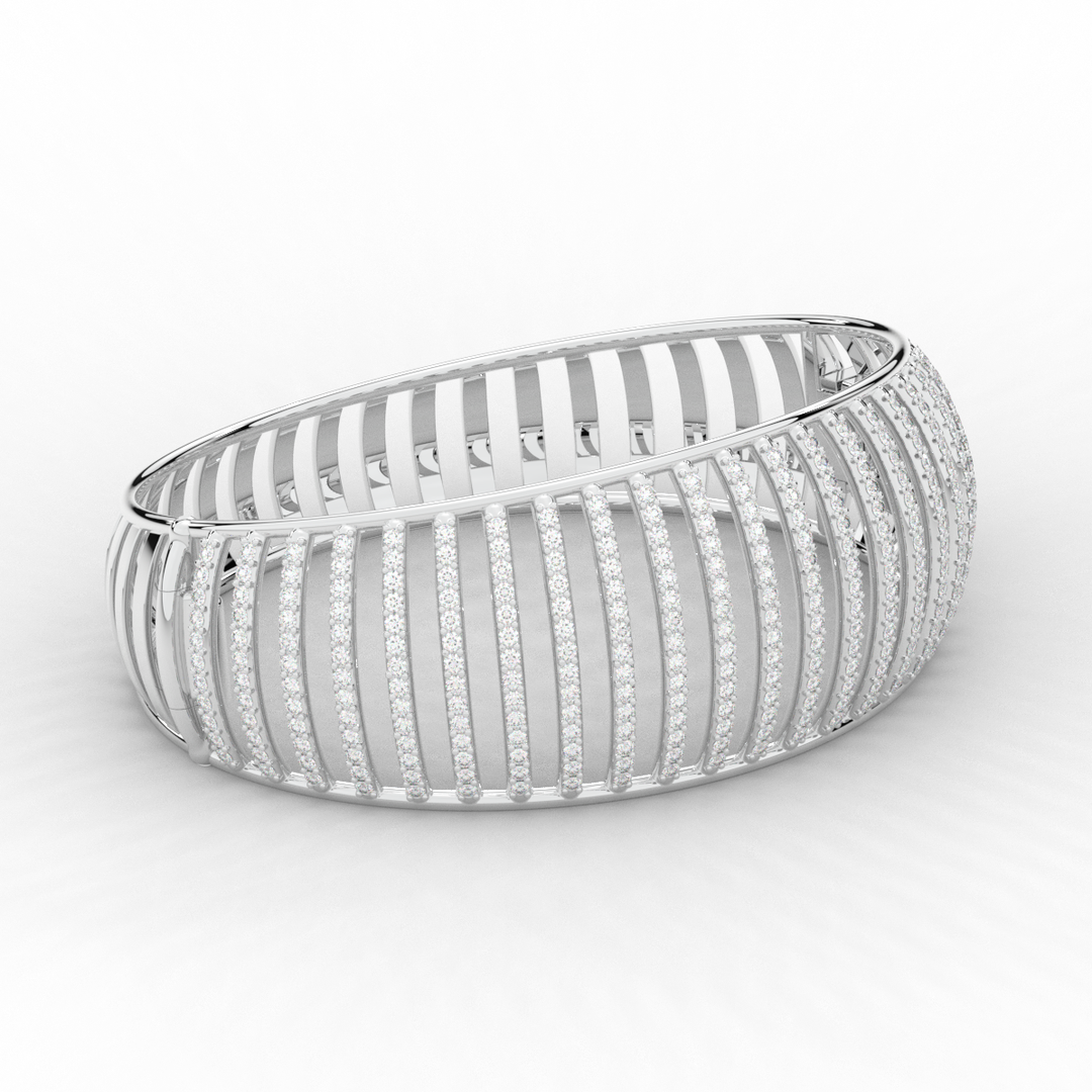 4.00CT.TW ROUND LAB DIAMOND BANGLE - Nazarelle