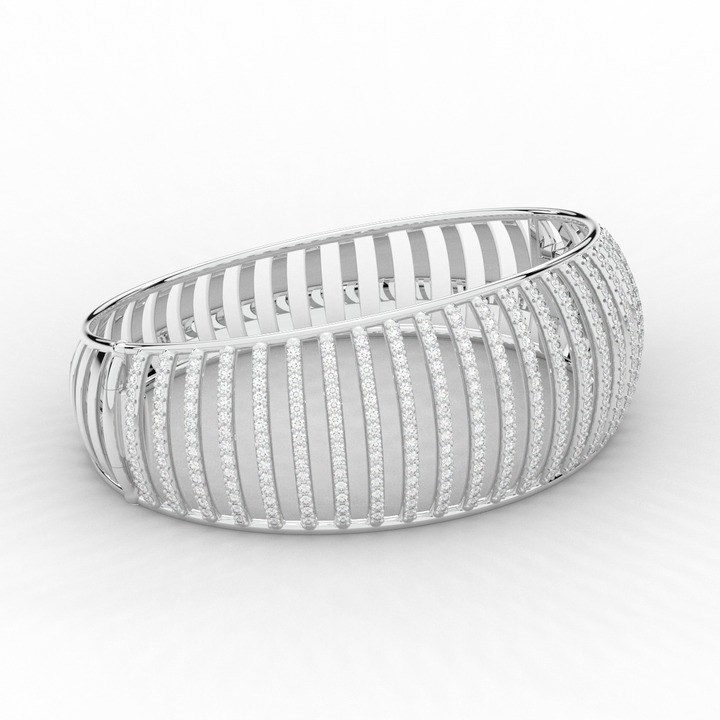 4.00CT.TW ROUND LAB DIAMOND BANGLE - Nazarelle