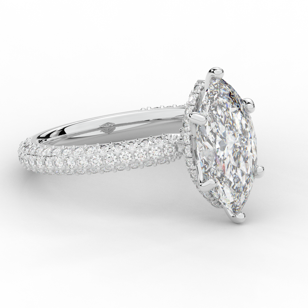 2.60CT.TW MARQUISE LAB DIAMOND ENGAGEMENT RING - Nazarelle