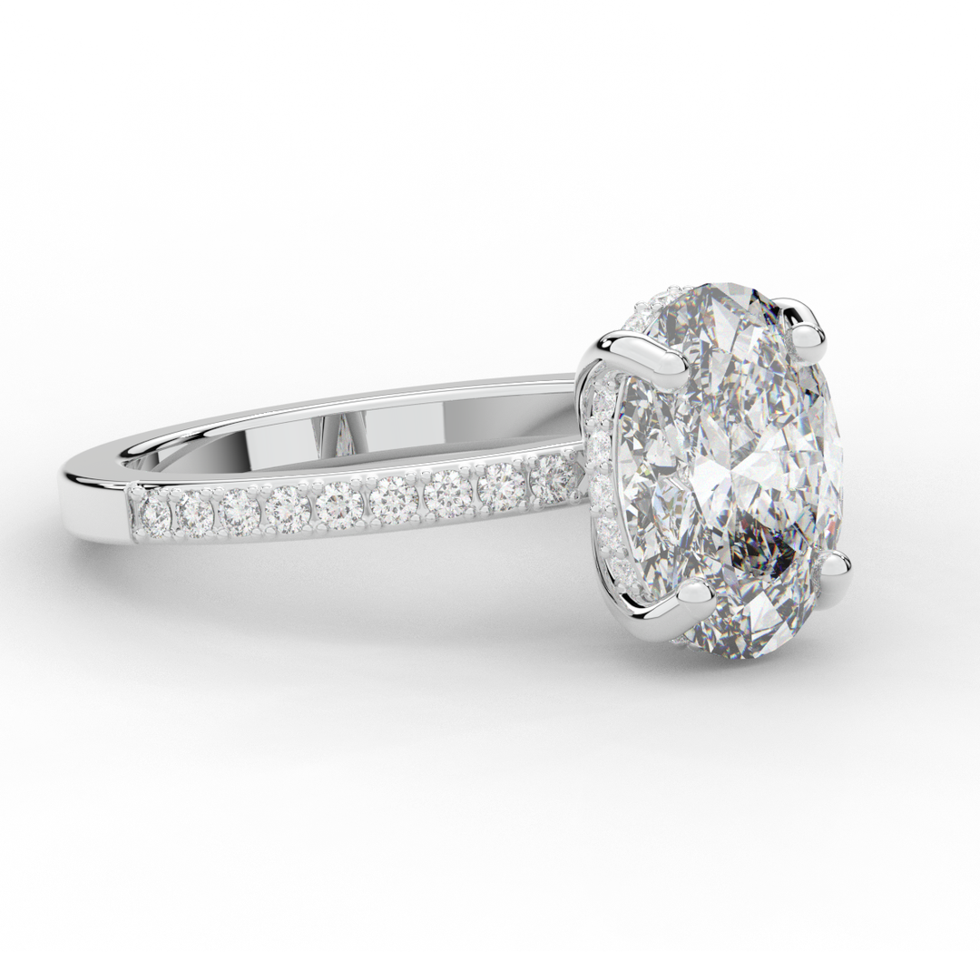 2.70CT.TW OVAL LAB DIAMOND SOLITAIRE ENGAGEMENT RING - Nazarelle