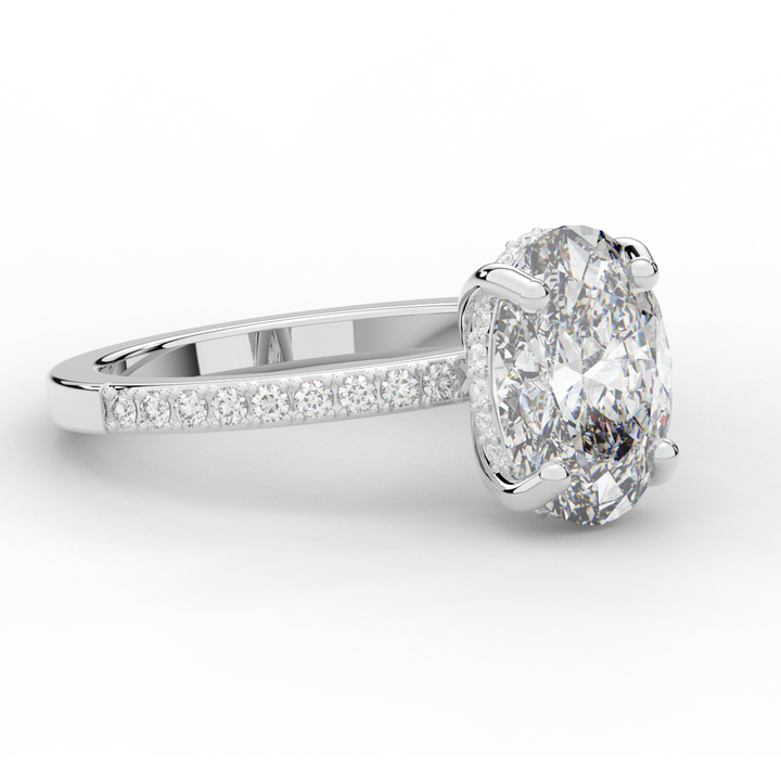 2.70CT.TW OVAL LAB DIAMOND SOLITAIRE ENGAGEMENT RING - Nazarelle