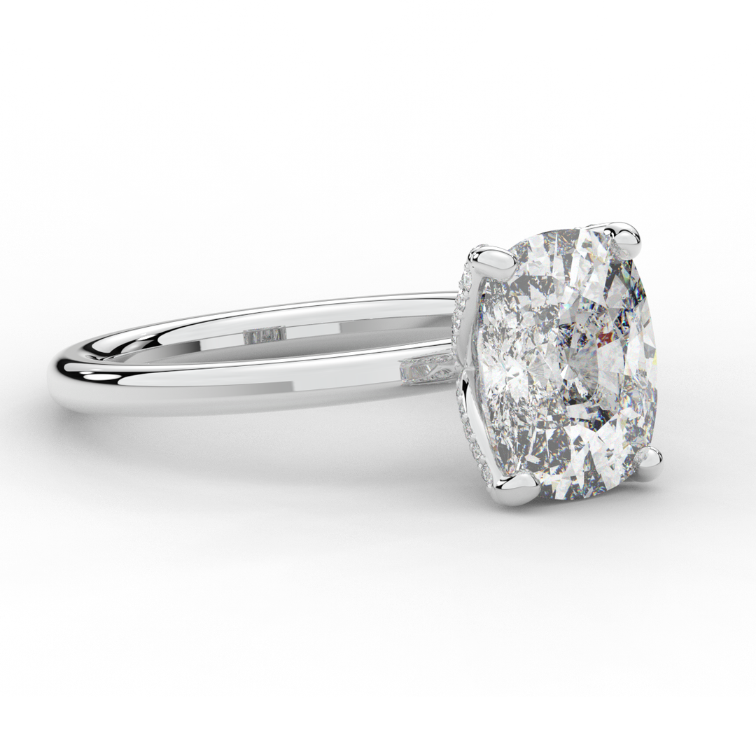 3.10CT.TW CUSHION LAB DIAMOND ENGAGEMENT RING - Nazarelle