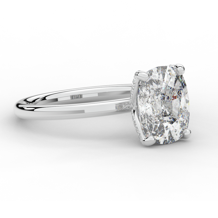 3.10CT.TW CUSHION LAB DIAMOND ENGAGEMENT RING - Nazarelle