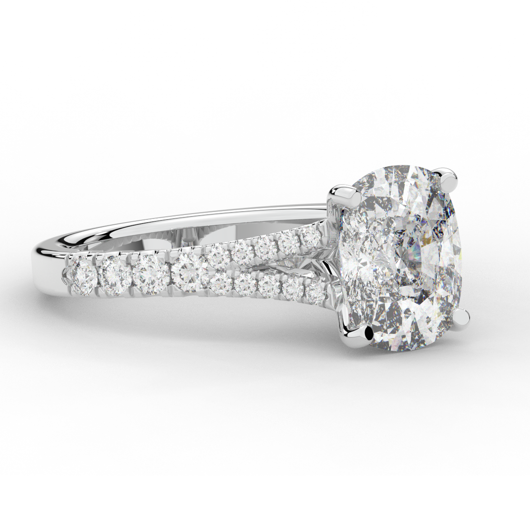 3.45CT.TW CUSHION LAB DIAMOND ENGAGEMENT RING - Nazarelle