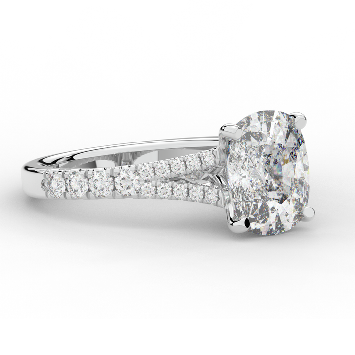 3.45CT.TW CUSHION LAB DIAMOND ENGAGEMENT RING - Nazarelle