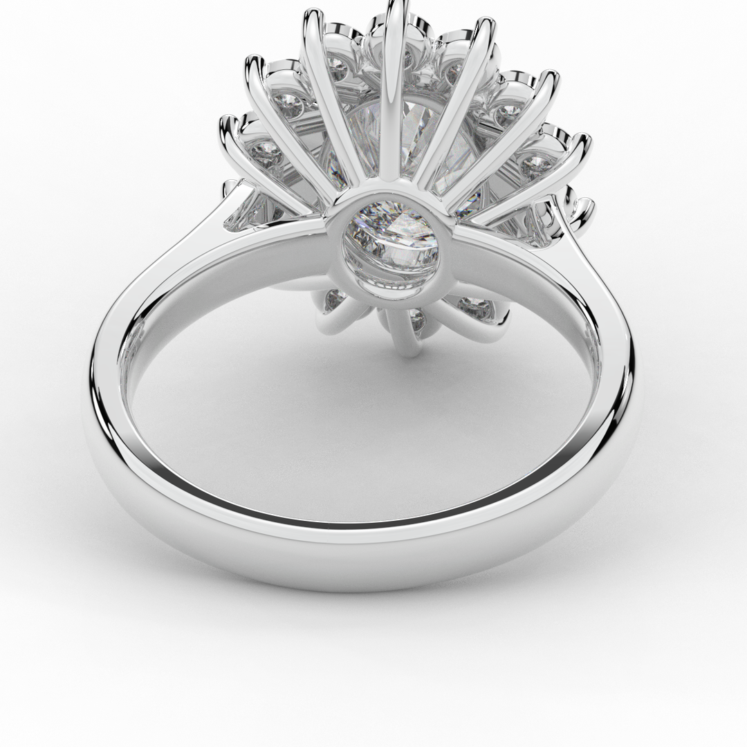 2.65CT.TW OVAL LAB DIAMOND HALO ENGAGEMENT RING - Nazarelle