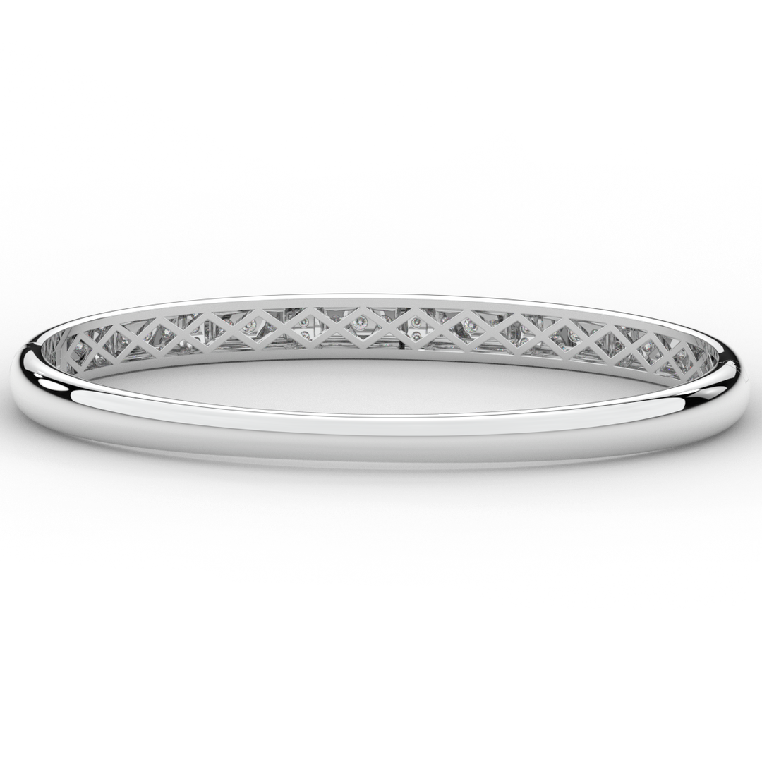 1.25CT.TW ROUND LAB DIAMOND BANGLE - Nazarelle