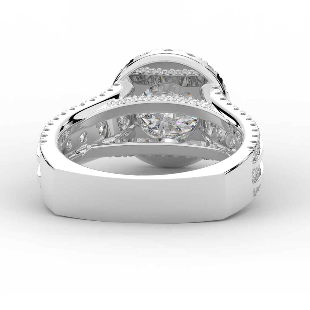 2.90CT.TW ROUND LAB DIAMOND HALO ENGAGEMENT RING - Nazarelle