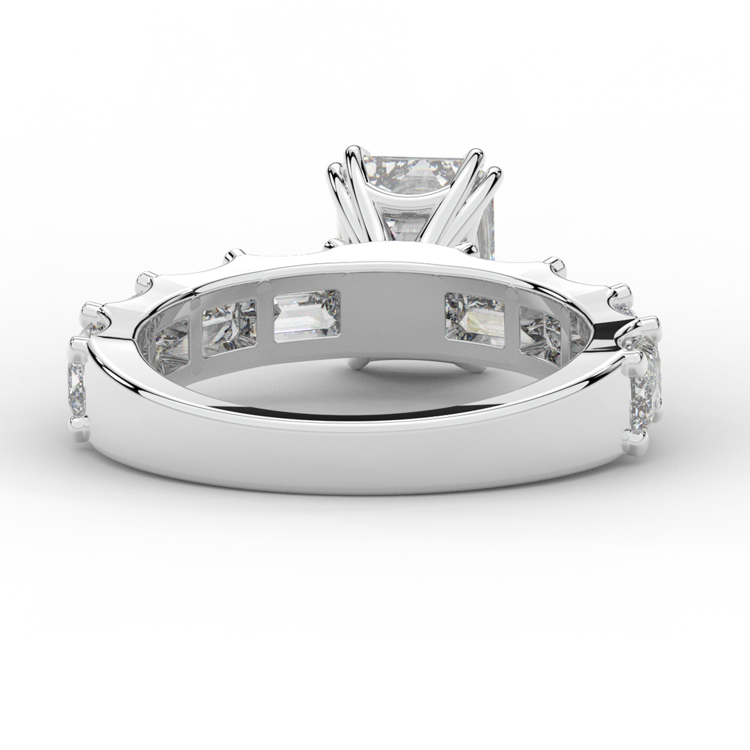 3.75CT.TW EMERALD CUT LAB DIAMOND SOLITAIRE ENGAGEMENT RING - Nazarelle