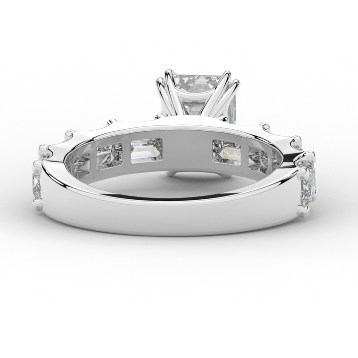 3.75CT.TW EMERALD CUT LAB DIAMOND SOLITAIRE ENGAGEMENT RING - Nazarelle