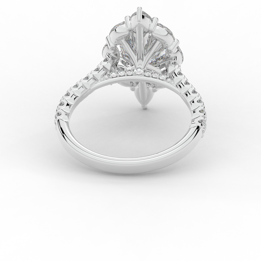 2.75CT.TW OVAL LAB DIAMOND HALO ENGAGEMENT RING - Nazarelle