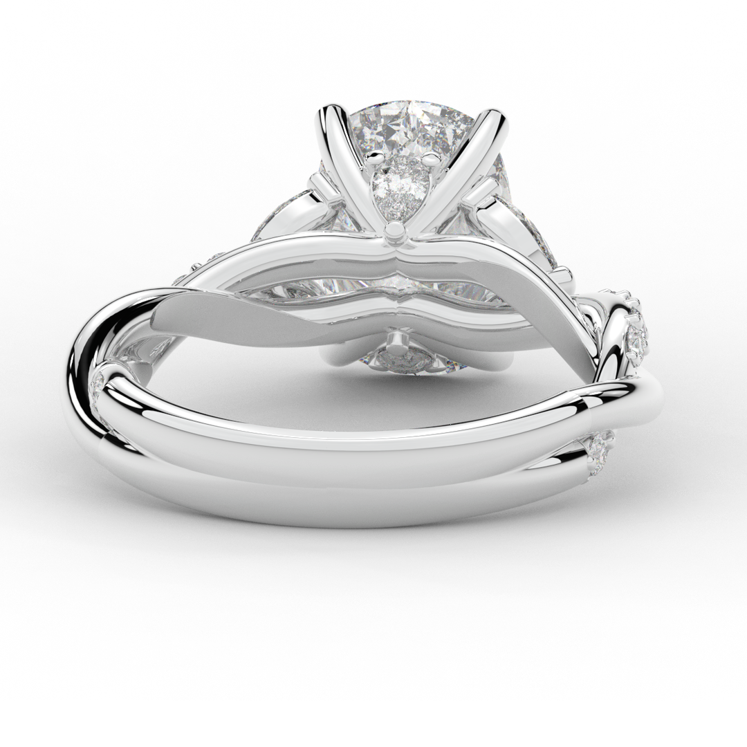 2.40CT.TW CUSHION LAB DIAMOND TWIST BAND ENGAGEMENT RING - Nazarelle