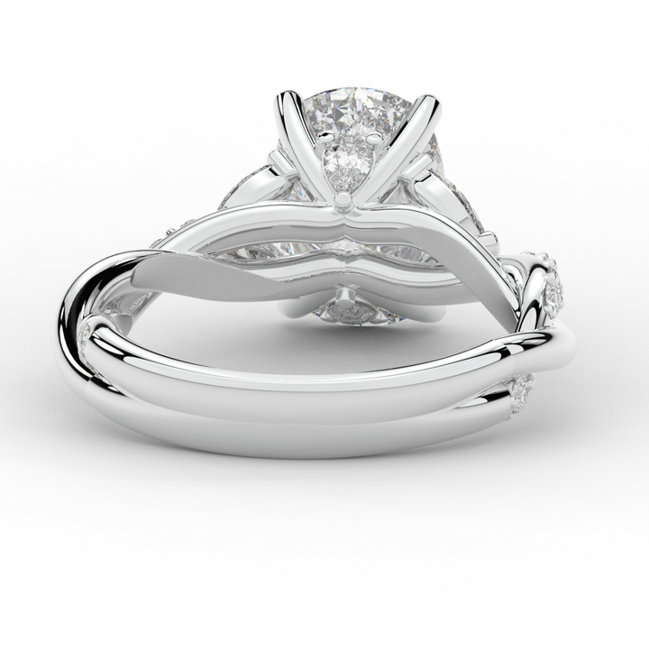 2.40CT.TW CUSHION LAB DIAMOND TWIST BAND ENGAGEMENT RING - Nazarelle