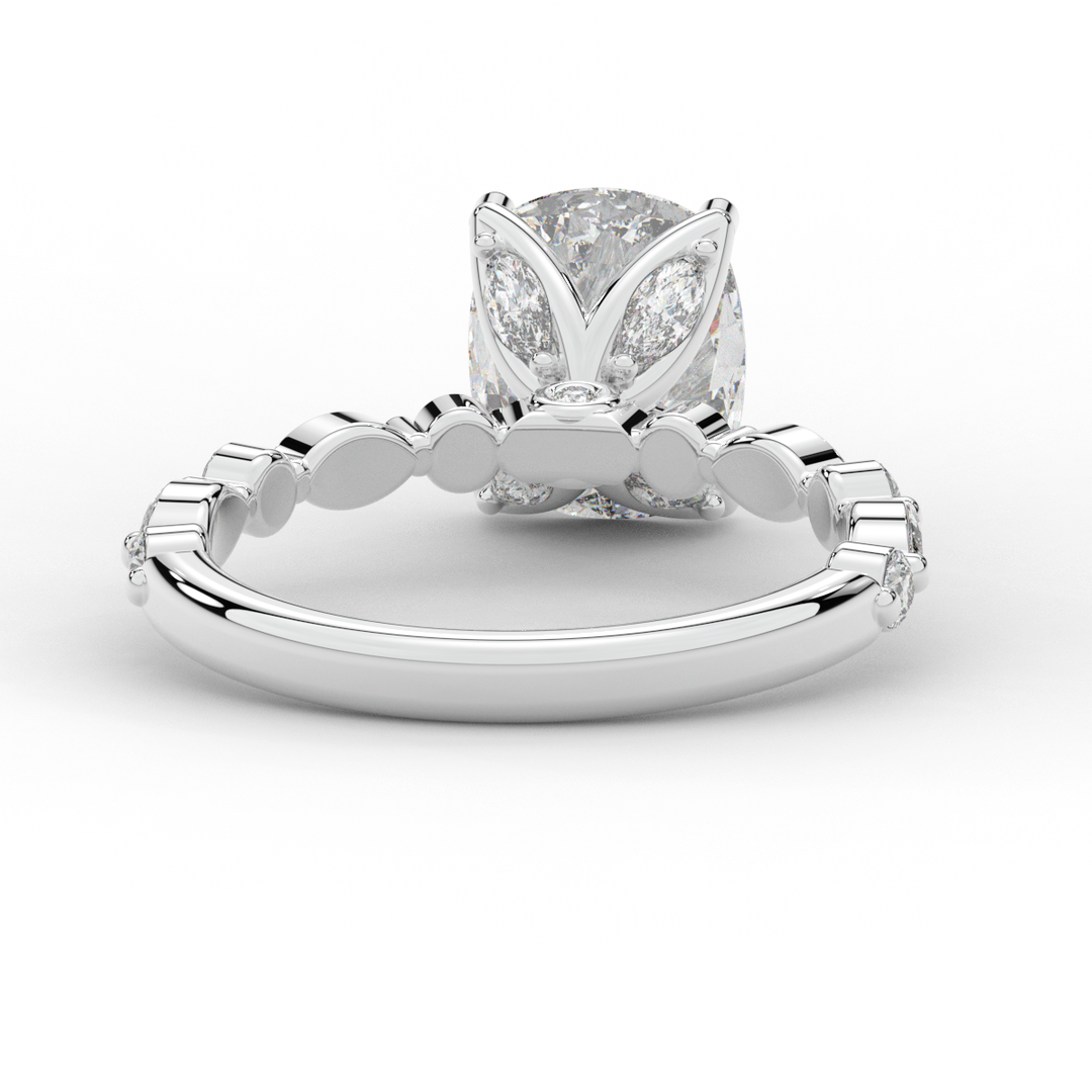 2.60CT.TW CUSHION LAB DIAMOND SOLITAIRE ENGAGEMENT RING - Nazarelle