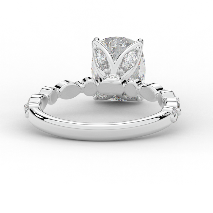 2.60CT.TW CUSHION LAB DIAMOND SOLITAIRE ENGAGEMENT RING - Nazarelle