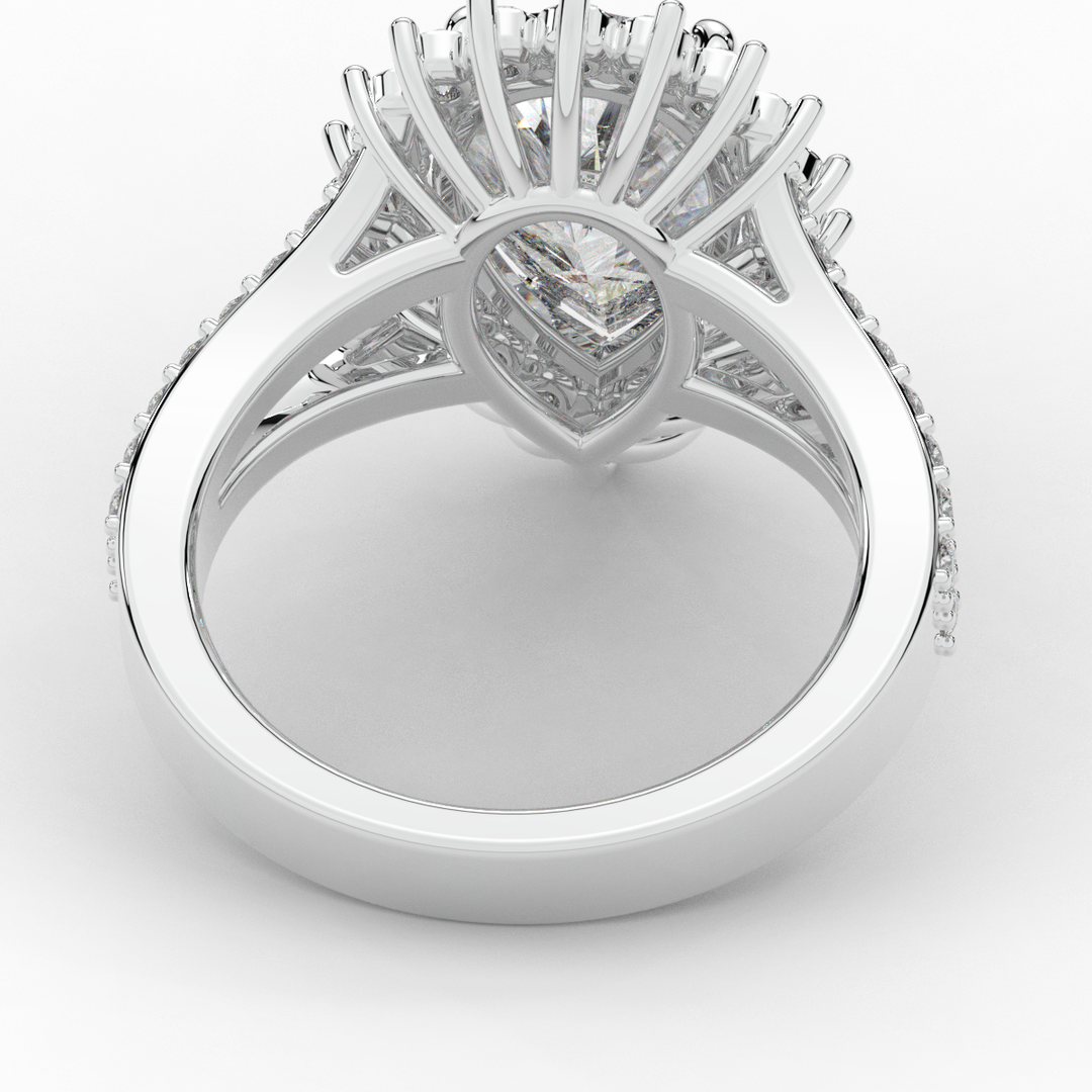 3.60CT.TW ROUND LAB DIAMOND ENGAGEMENT RING - Nazarelle