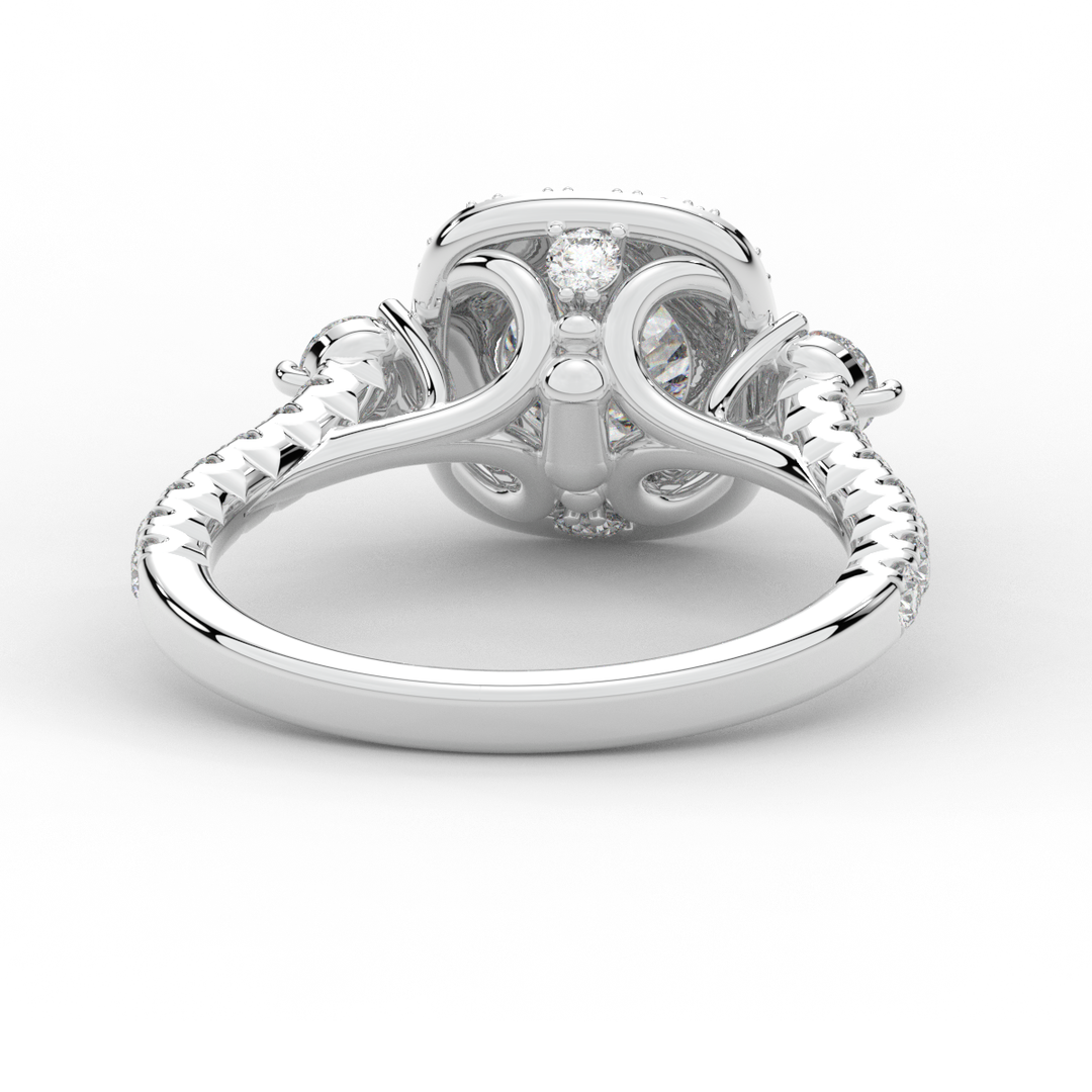 1.75CT.TW ROUND LAB DIAMOND HALO ENGAGEMENT RING - Nazarelle