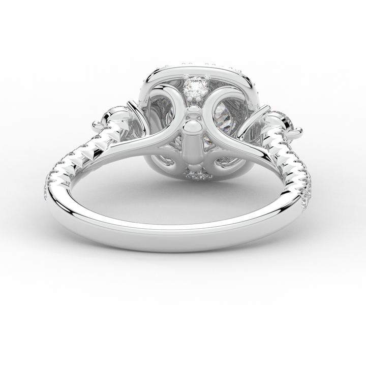 1.75CT.TW ROUND LAB DIAMOND HALO ENGAGEMENT RING - Nazarelle