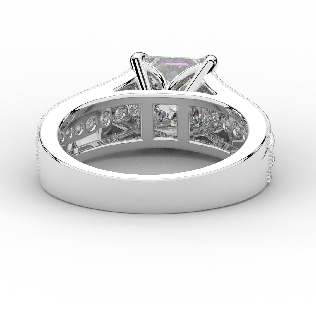 3.55CT.TW PRINCESS LAB DIAMOND ENGAGEMENT RING - Nazarelle