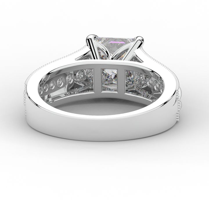 3.55CT.TW PRINCESS LAB DIAMOND ENGAGEMENT RING - Nazarelle