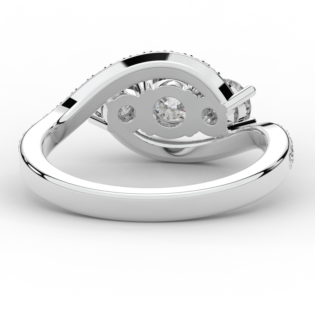 1.65CT.TW ROUND LAB DIAMOND TWIST HALO ENGAGEMENT RING - Nazarelle
