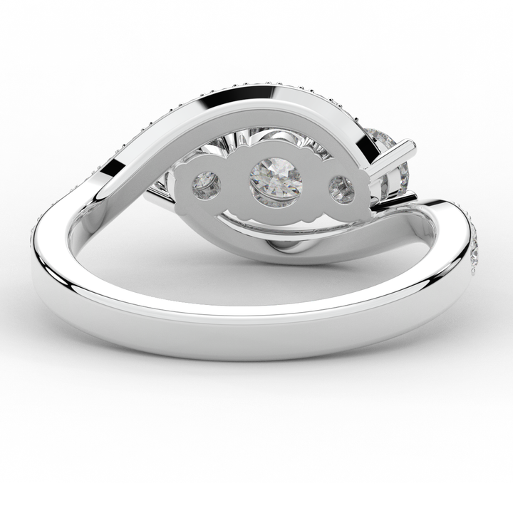 1.65CT.TW ROUND LAB DIAMOND TWIST HALO ENGAGEMENT RING - Nazarelle