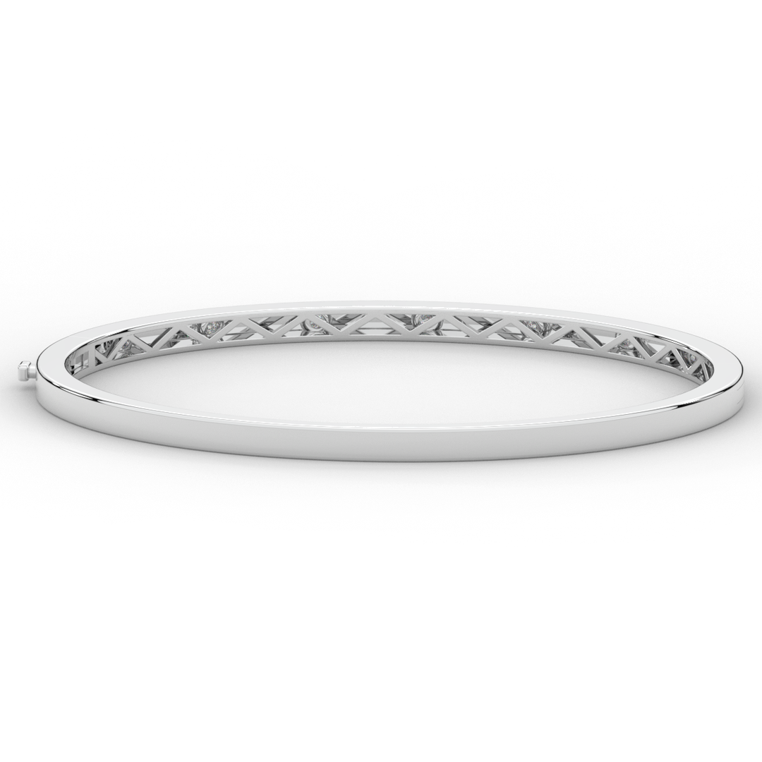 0.15CT.TW ROUND LAB BEZEL SET DIAMOND BANGLE - Nazarelle