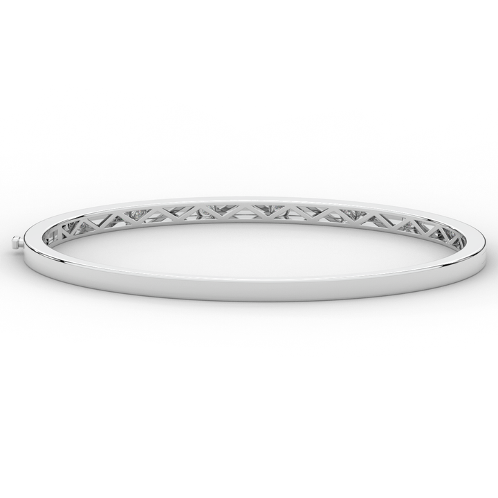 0.15CT.TW ROUND LAB BEZEL SET DIAMOND BANGLE - Nazarelle