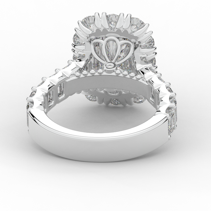 6.00CT.TW RADIANT LAB DIAMOND HALO ENGAGEMENT RING - Nazarelle