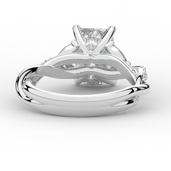 2.40CT.TW RADIANT LAB DIAMOND TWIST BAND ENGAGEMENT RING - Nazarelle