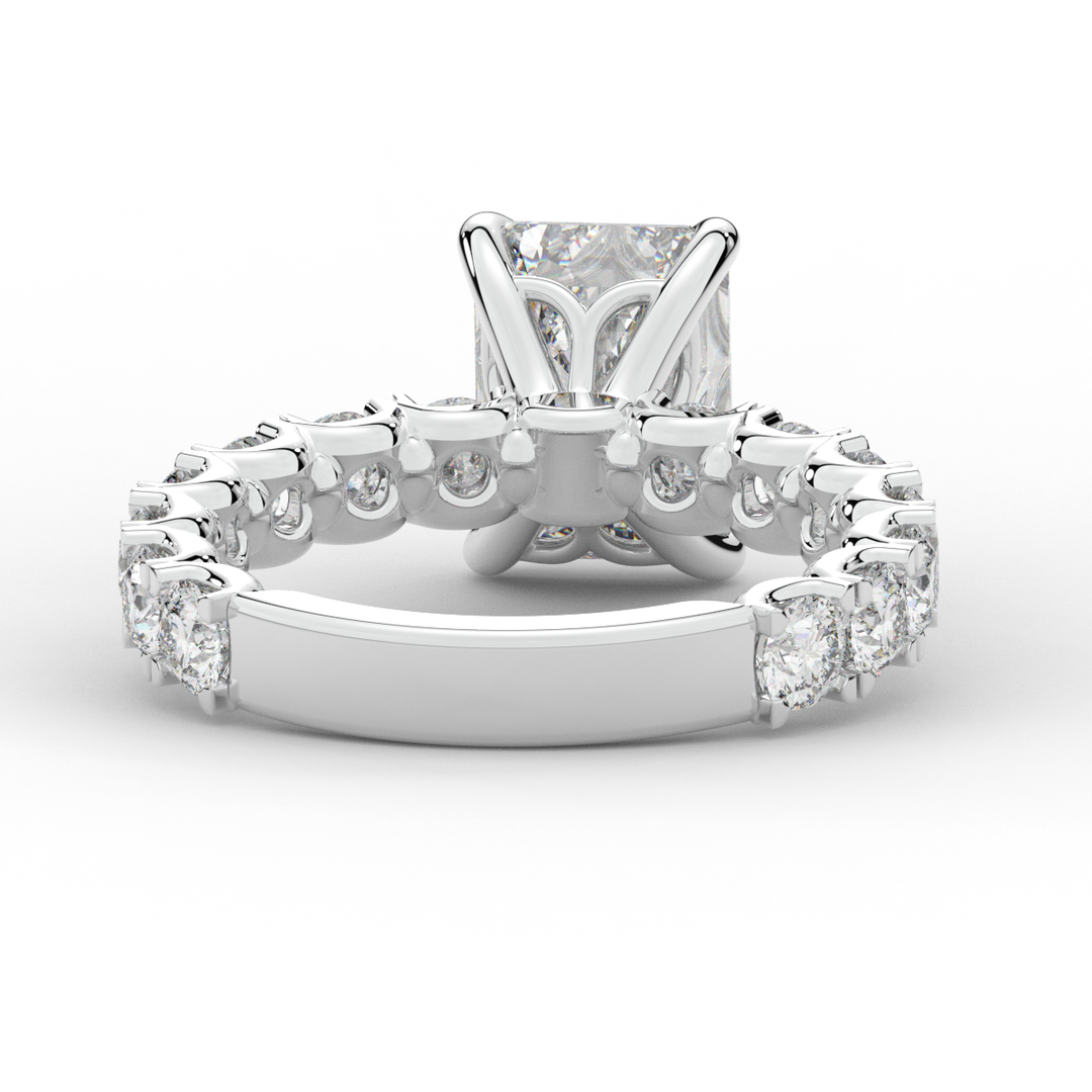 4.35CT.TW EMERALD CUT LAB DIAMOND ENGAGEMENT RING - Nazarelle